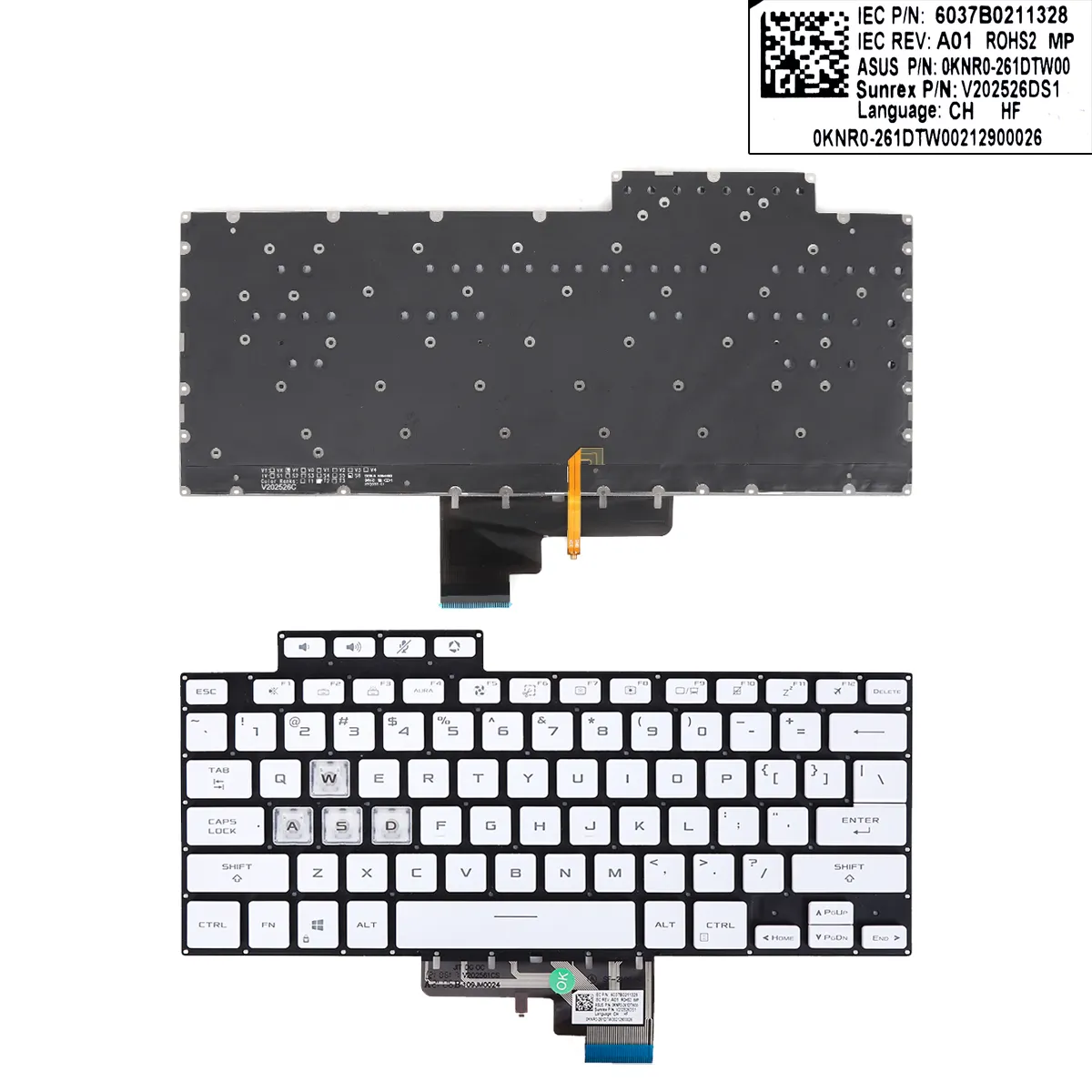 Picture of ASUS TUF Air FX516 FX516P FX516PR FX516PM FA516 WHITE(backlit WIN8)